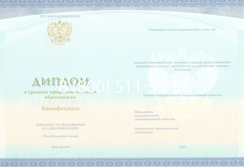 Купить Диплом о среднем образовании (Спецбланк) 2014-2024 года в Пензе