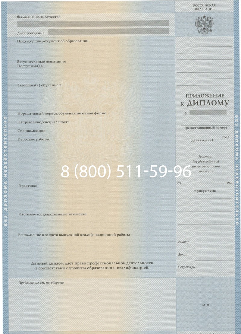 Купить Диплом о высшем образовании 1997-2002 годов в Пензе