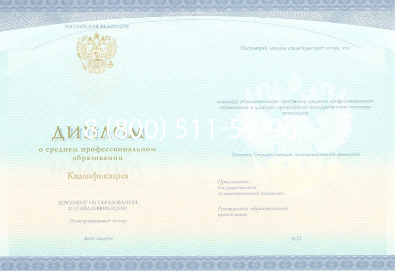 Купить Диплом техникума (Спецбланк) 2014-2024 года в Пензе